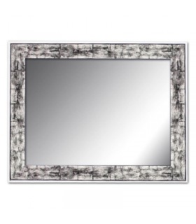 Espejo marco decapado blanco y negro