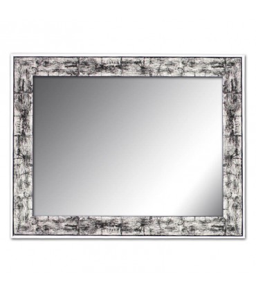 Espejo marco decapado blanco y negro
