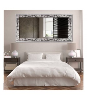 Espejo marco decapado blanco y negro