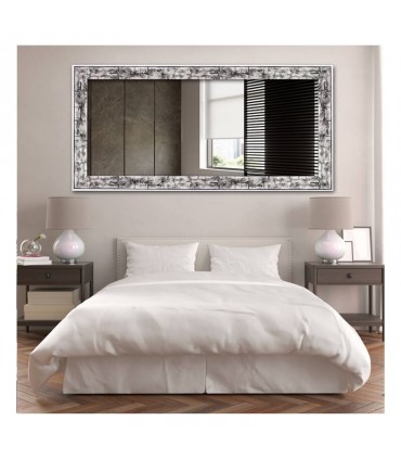 Espejo marco decapado blanco y negro