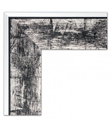 Espejo marco decapado blanco y negro