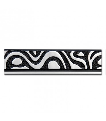 Espejo marco negro y plata abstracto