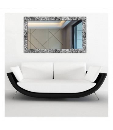 Espejo marco mosaico plateado