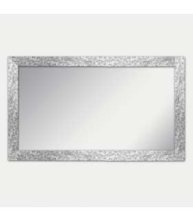 Espejo marco mosaico plata brillo
