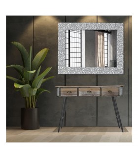 Espejo marco relieve plata