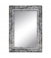 Espejo decorativo marco negro ribete plateado