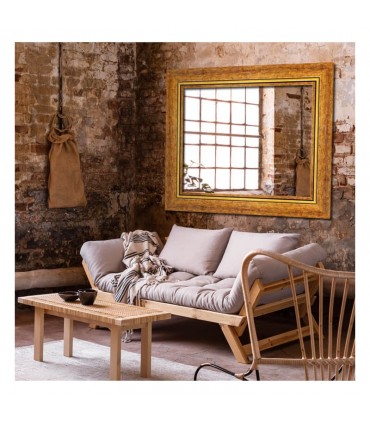 Espejo marco madera roble dorado
