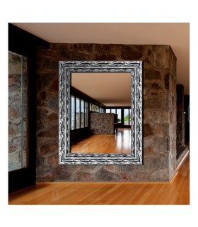 Espejo marco ondulado plata