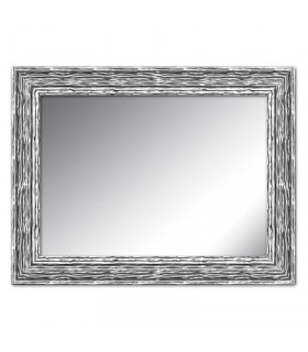 Espejo marco ondulado plata relieve