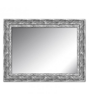 Espejo marco ondulado plata relieve