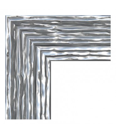 Espejo marco ondulado plata relieve