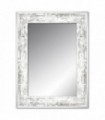 Espejo decorativo marco blanco textura plata