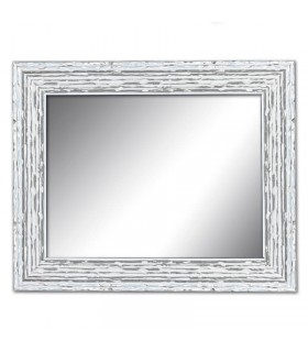 Espejo marco ondulado plata brillante