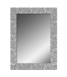 Espejo marco relieve plata brillante