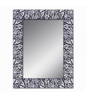 Espejo marco relieve negro y plata