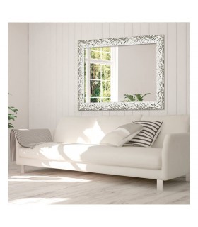 Espejo marco trenzado plata