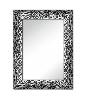 Espejo marco trenzado plata
