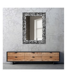 Espejo marco trenzado plata