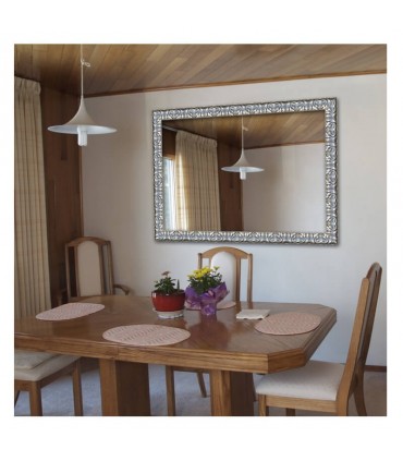 Espejo marco tradicional plata envejecida