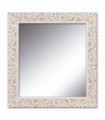 Espejo decorativo marco blanco con textura de madera