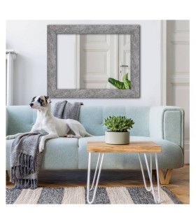 Espejo marco granulado gris