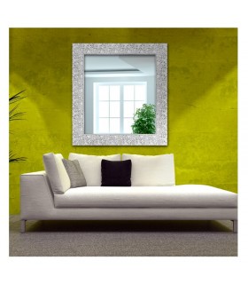 Espejo marco mosaico plata