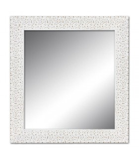 Espejo marco mosaico blanco y dorado