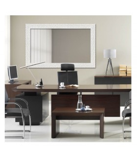 Espejo marco mosaico blanco y dorado