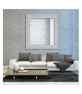 Espejo marco mosaico gris plata