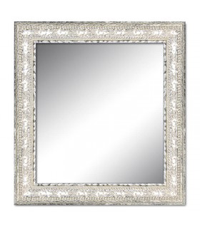 Espejo marco tallado plata envejecida