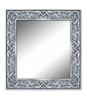 Espejo marco decorado plata brillante