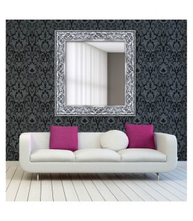 Espejo marco decorado plata brillante