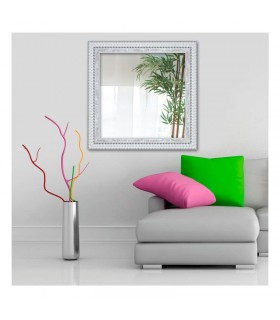 Espejo marco trenzado plata