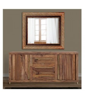 Espejo marco trenzado cobre