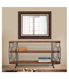 Espejo marco trenzado cobre oscuro