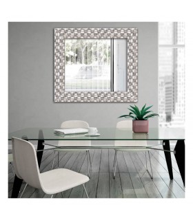 Espejo marco mosaico plateado