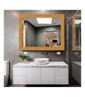 Espejo marco mosaico dorado