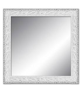 Espejo marco blanco relieve metalizado