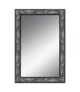 Espejo marco negro relieve metalizado