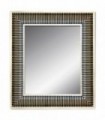 Espejo decorativo marco negro rayado plateado