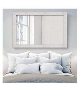 Espejo marco plata cepillado mate