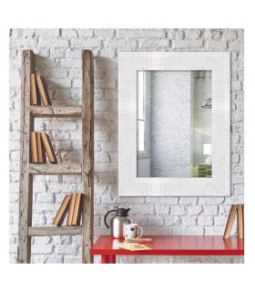 Espejo marco madera blanca decapada