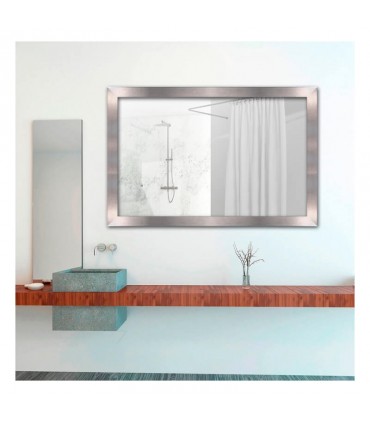 Espejo marco plata cepillado moderno