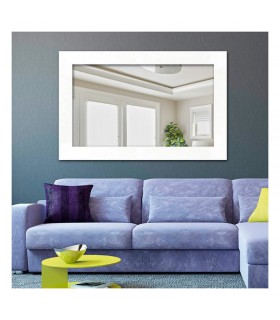 Espejo marco blanco satinado moderno