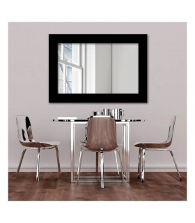 Espejo marco negro satinado moderno