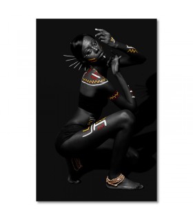 Cuadro mujer africana fondo negro