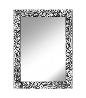 Espejo marco mosaico plateado