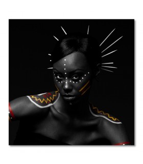 Cuadro mujer africana fondo negro
