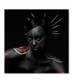 Cuadro mujer africana fondo negro