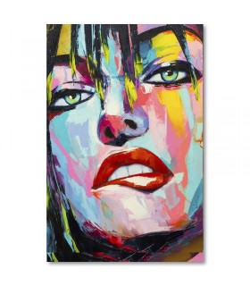 Cuadro rostro con colores intensos